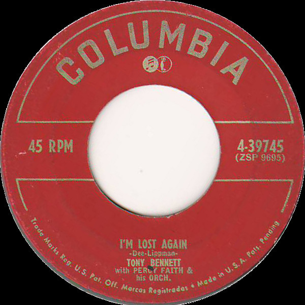 Tony Bennett With Percy Faith & His Orchestra - I'm Lost Again (7")