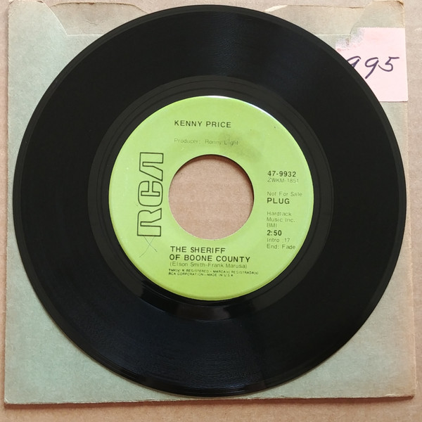 Kenny Price - The Sheriff Of Boone County / Six String Guitar (7", Single, Promo)