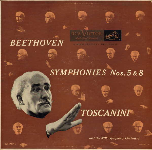 Beethoven* - Toscanini* And The NBC Symphony Orchestra - Symphonies Nos. 5 & 8 (LP, Album, Mono)