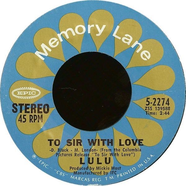 Lulu - To Sir With Love / Morning Dew (7", Single, RE)