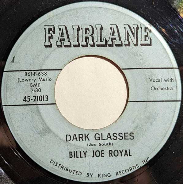 Billy Joe Royal - Dark Glasses / Perhaps (7", Single)