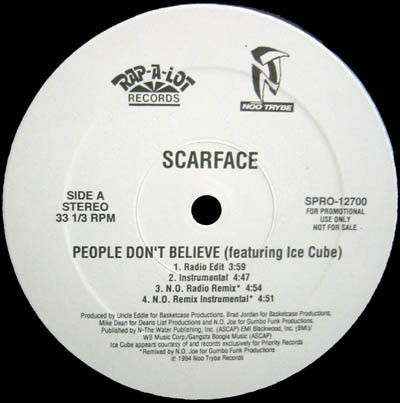 Scarface (3) - People Don't Believe (12", Promo)