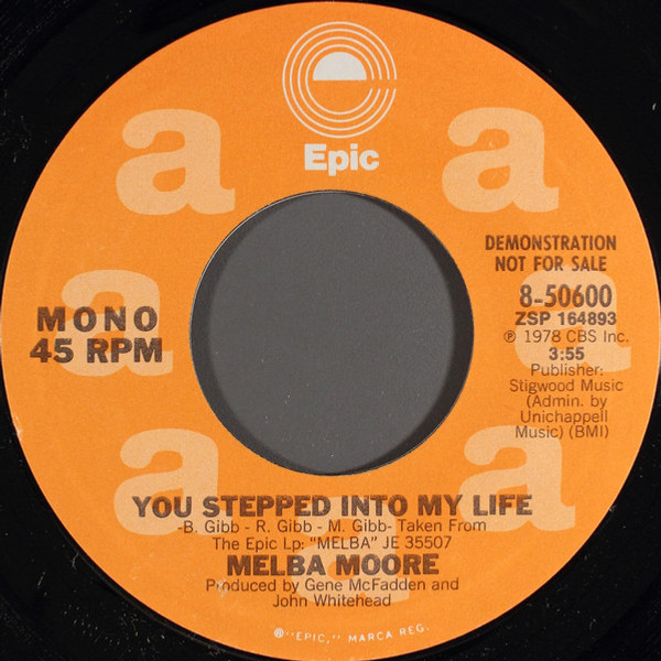 Melba Moore - You Stepped Into My Life (7", Single, Mono, Promo)
