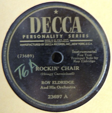 Roy Eldridge And His Orchestra - Rockin' Chair / Yard Dog (Shellac, 10")