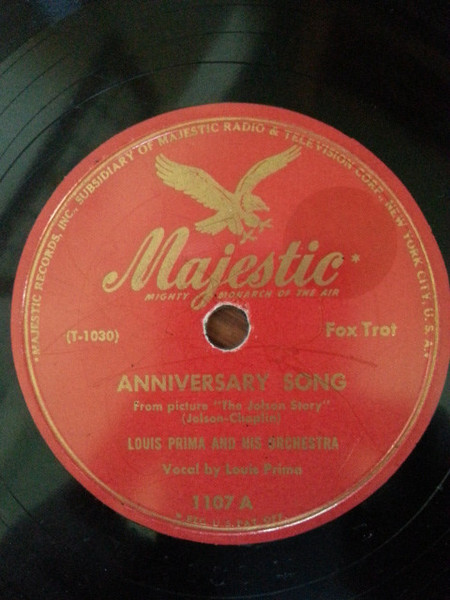 Louis Prima And His Orchestra - Anniversary Song / That's How Much I Love You (Shellac, 10")