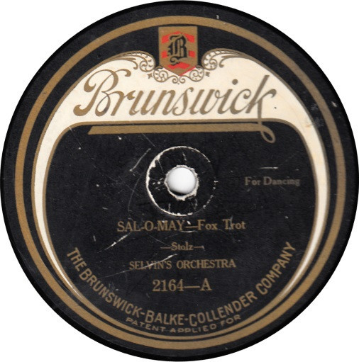 Selvin's Orchestra - Sal-O-May / Canadian Capers (Shellac, 10")