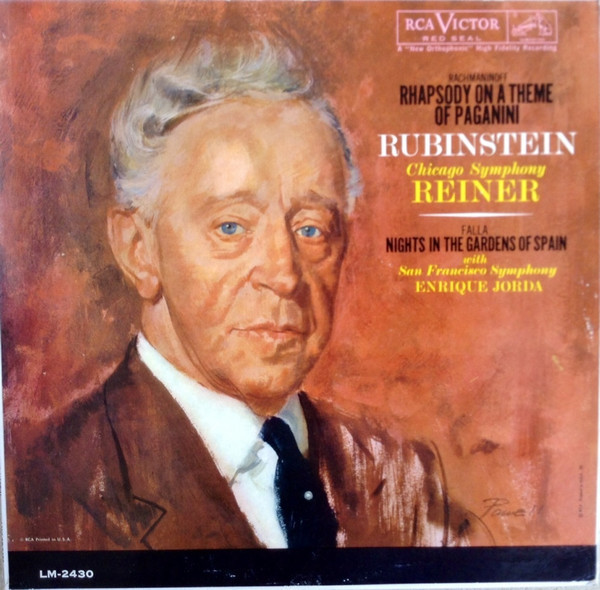 Rachmaninoff*, Rubinstein*, Chicago Symphony*, Reiner*, Falla*, San Francisco Symphony, Enrique Jorda* - Rhapsody On A Theme Of Paganini / Nights In The Gardens Of Spain (LP, Album, Mono)