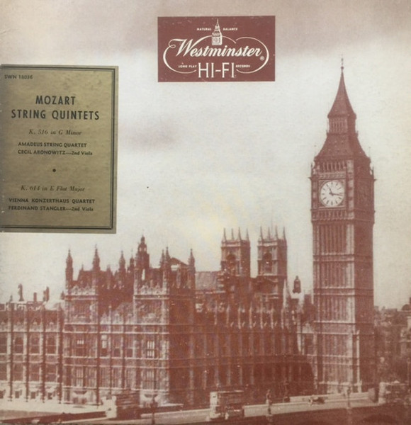 Mozart* / Amadeus String Quartet* / Vienna Konzerthaus Quartet* - Mozart String Quintets (LP)