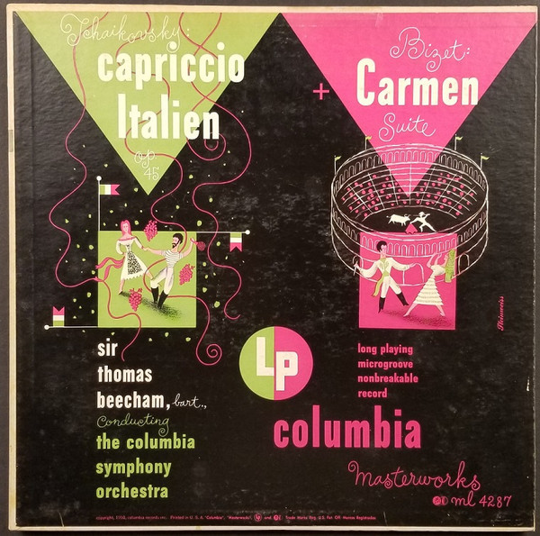 Bizet* / Tchaikovsky* - Sir Thomas Beecham, Bart.* Conducting The Columbia Symphony Orchestra* - Capriccio Italien Op. 45 / Carmen Suite (LP, Mono)_3844868092