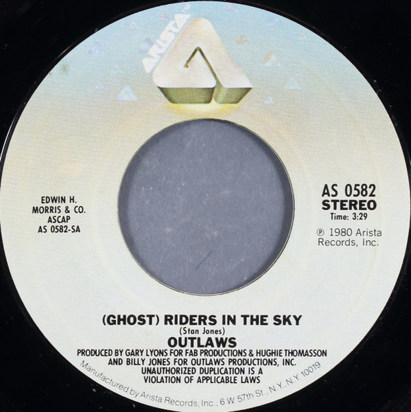 Outlaws - (Ghost) Riders In The Sky (7", Single, Styrene, Pit)