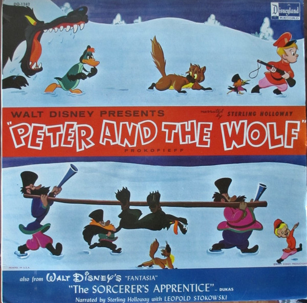 Sterling Holloway, Leopold Stokowski - Peter And The Wolf / The Sorcerer's Apprentice (LP, Album, RE)