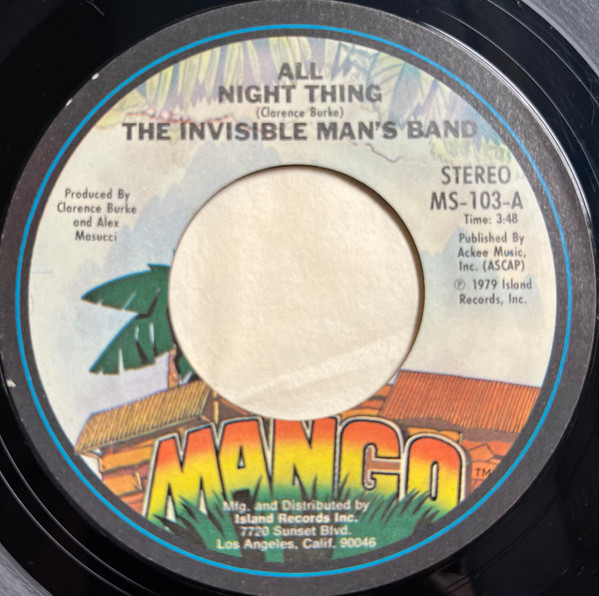 The Invisible Man's Band* - All Night Thing (7", Single, Styrene)