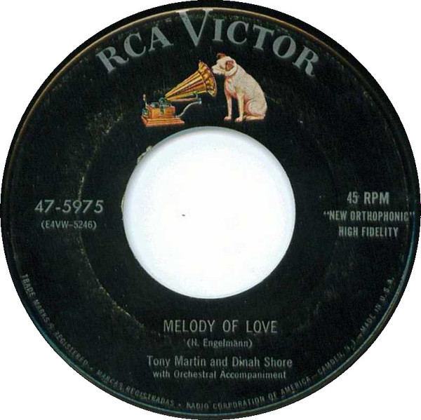 Tony Martin (3) And Dinah Shore - Melody Of Love / You're Getting To Be A Habit With Me (7")