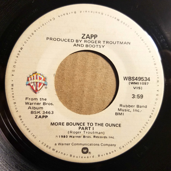 Zapp - More Bounce To The Ounce (7", Single, Spe)