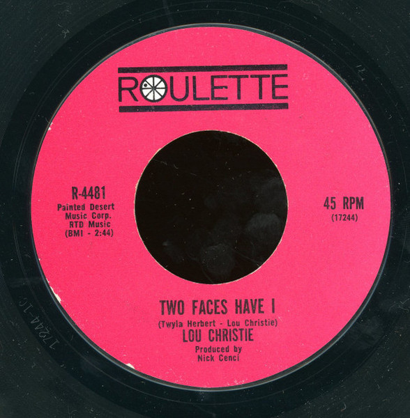 Lou Christie - Two Faces Have I / All That Glitters Isn't Gold (7", Single, Styrene, Ter)