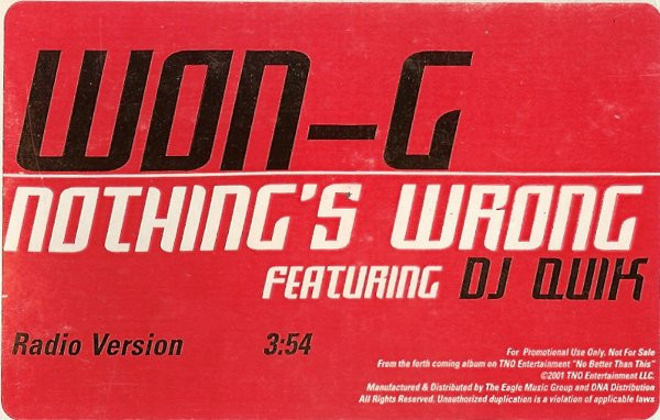 Won-G - Nothing's Wrong (12", Promo)