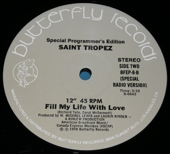 Saint Tropez - Fill My Life With Love (12")