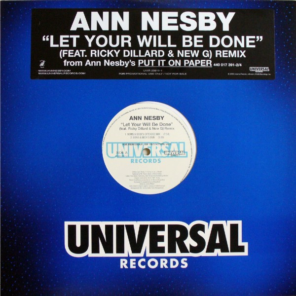 Ann Nesby Feat. Ricky Dillard & New G* - Let Your Will Be Done (Remix) (12", Promo)
