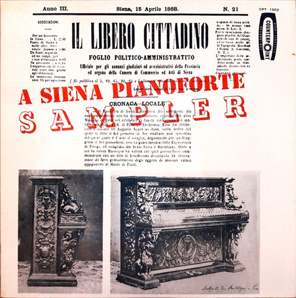 Various - A Siena Pianoforte Concert (LP, Comp, Mono)