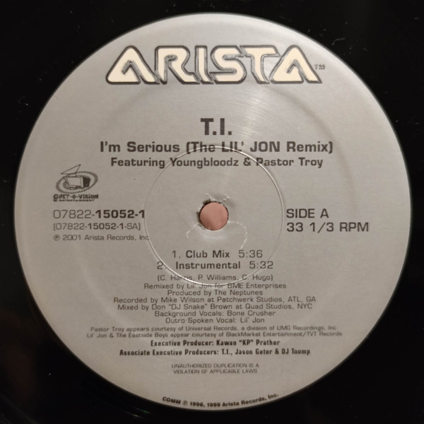 T.I. - I’m Serious (The Lil' Jon Remix) (12")