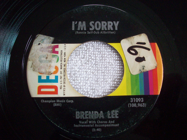 Brenda Lee - I'm Sorry (7", Single)