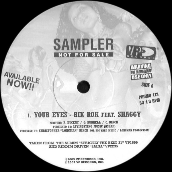 Rik Rok Feat. Shaggy / C. Birch* - Your Eyes / Salsa (12", Promo, Smplr)
