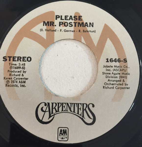 Carpenters - Please Mr. Postman (7", Single, Styrene, Mon)