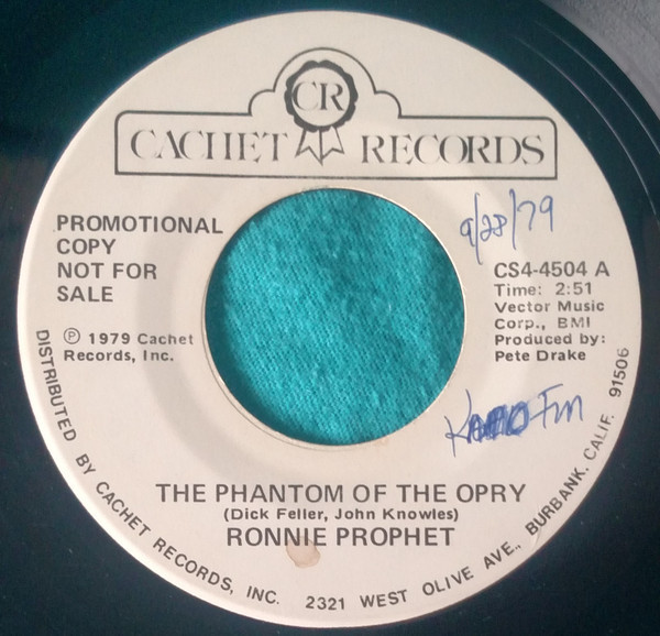 Ronnie Prophet - The Phantom Of The Opry (7", Single, Promo)