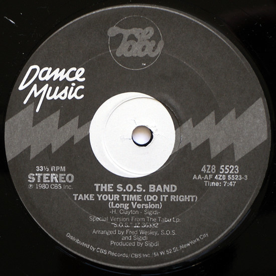 The S.O.S. Band - Take Your Time (Do It Right) (12")