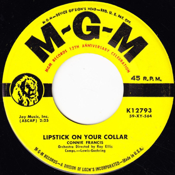 Connie Francis - Lipstick On Your Collar / Frankie (7", RP)