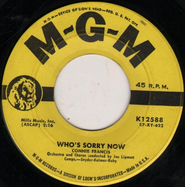 Connie Francis - Who's Sorry Now (7", Single)