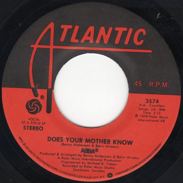 ABBA - Does Your Mother Know / Kisses Of Fire (7", Single, Spe)
