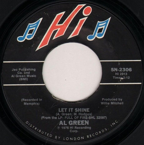 Al Green - Let It Shine / There's No Way (7", Single, Styrene, Ter)