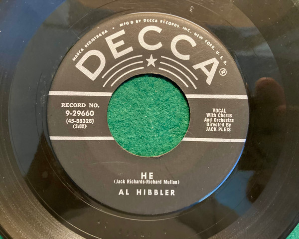 Al Hibbler - He / Breeze (Blow My Baby Back To Me) (7", Single)
