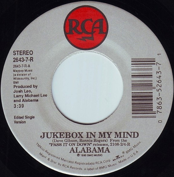 Alabama - Jukebox In My Mind (7", Single)