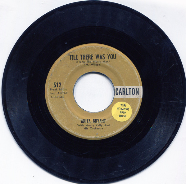 Anita Bryant With Monty Kelly And His Orchestra* - Till There Was You (7", Single, Mono)