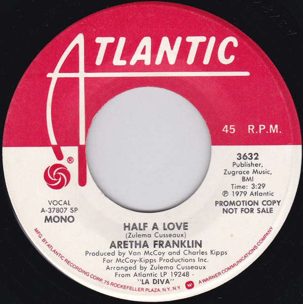 Aretha Franklin - Half A Love (7", Promo)