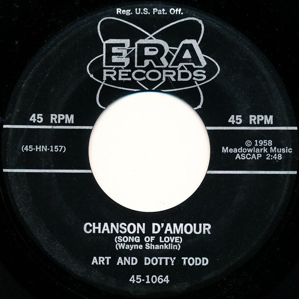 Art And Dotty Todd - Chanson D'Amour (Song Of Love) / Along The Trail With You (7", Single, Mon)
