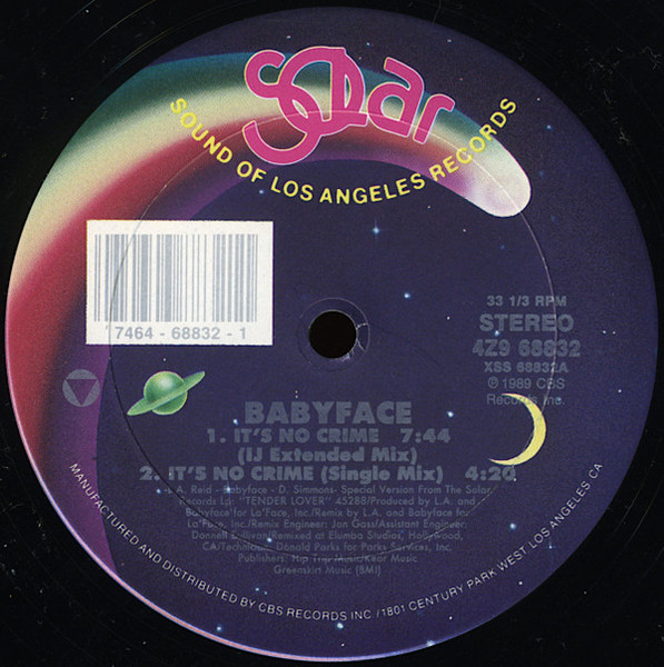Babyface - It's No Crime (12", Single)