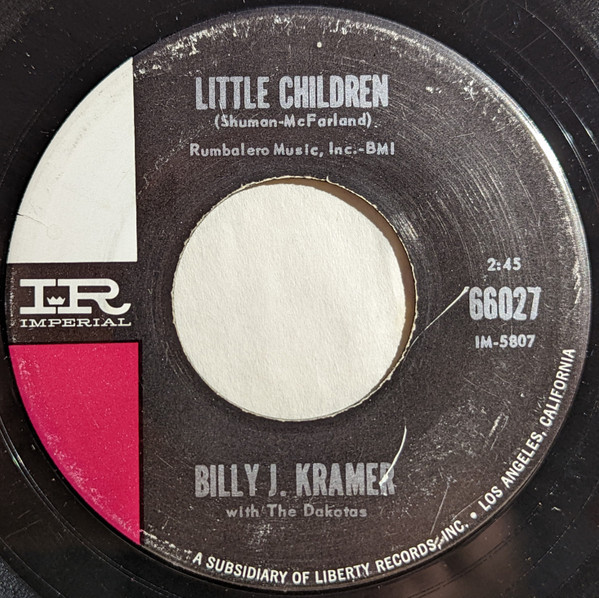 Billy J. Kramer With The Dakotas* - Little Children / Bad To Me (7", Single, Roc)