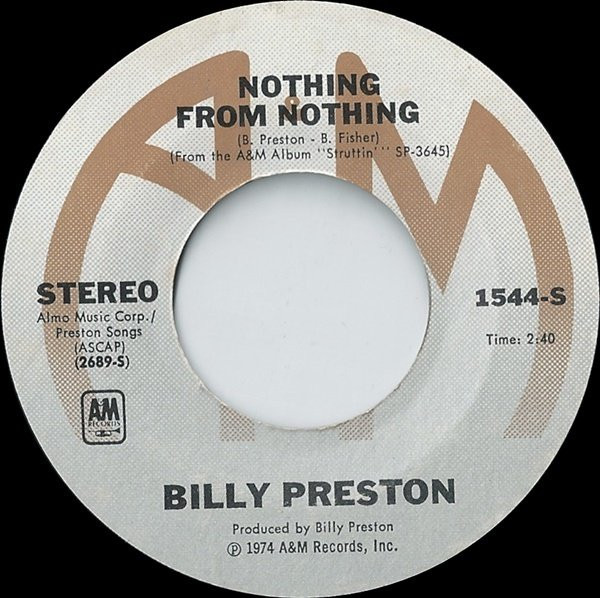Billy Preston - Nothing From Nothing / My Soul Is A Witness (7", Styrene, Pit)