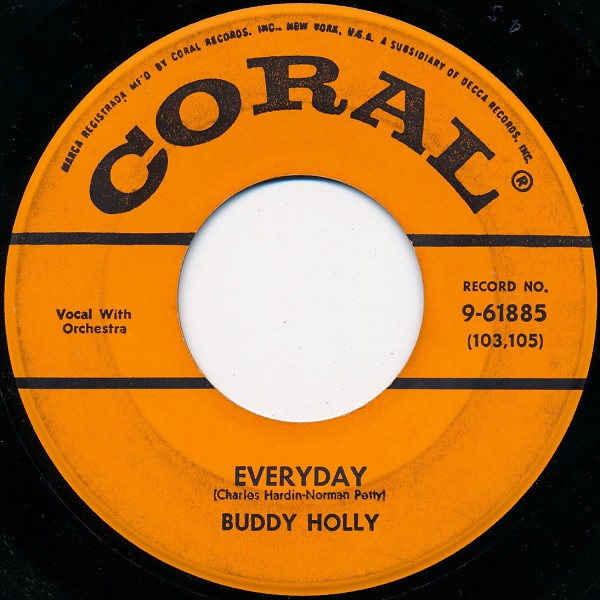 Buddy Holly - Everyday / Peggy Sue (7", Single, Glo)