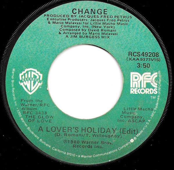 Change - A Lover's Holiday (7", Single, Win)