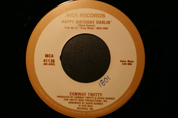 Conway Twitty - Happy Birthday Darlin' / Heavy Tears (7", Single)