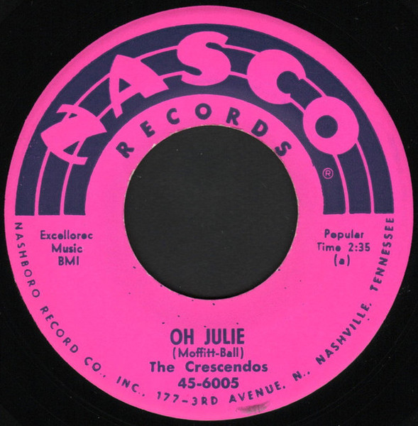 The Crescendos - Oh Julie / My Little Girl (7", Single)