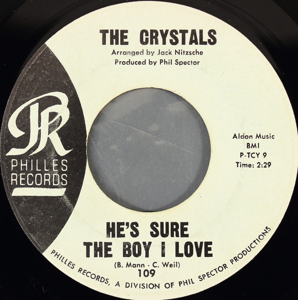The Crystals - He's Sure The Boy I Love / Walkin' Along (La La La) (7", Single)