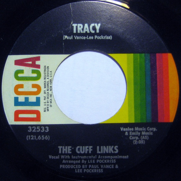The Cuff Links - Tracy (7", Single, Glo)