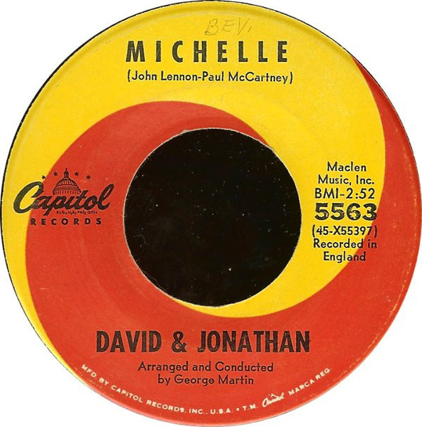 David & Jonathan - Michelle (7", Single, Scr)