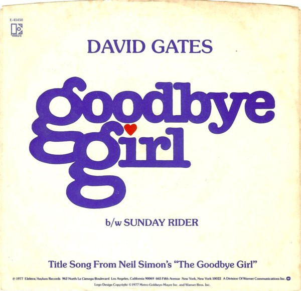 David Gates - Goodbye Girl (7", Single)