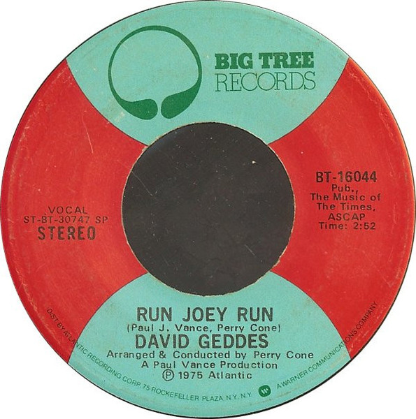 David Geddes - Run Joey Run (7", Single, SP )